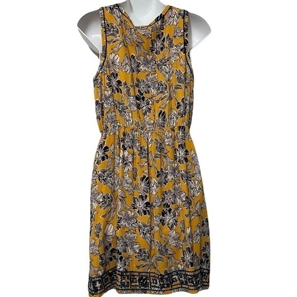 Market & Spruce Auria Embroidered Mustard Dress NWT - Picture 2 of 6